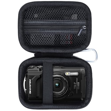 Lebakort Storage Case Compatible with OM SYSTEM Tough TG7 OLYMPUS Tough TG6 TG5 TG4 Underwater Digital Camera Black Case