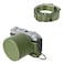 VOVMOEYA Protective Camera Case Kit for Fujifilm XM5 Mirrorless CameraFor Fuji XM5 Half Case Fuji XM5 Camera Cover With Front Lens Cap With Shoulder StrapGREEN