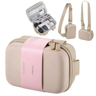 TAAOKA Digital Camera Case Protective Lightweight Camera Case with 3 Carrying Ways Waterproof Shockproof Small Camera Bag for PowerShotSony DSCW800DSCW830 Beige