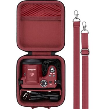 Baval Camera Case Compatible with KODAK PIXPRO AZ653AZ401AZ405AZ425AZ528AZ255 Digital Camera Vlogging CameraRed Case
