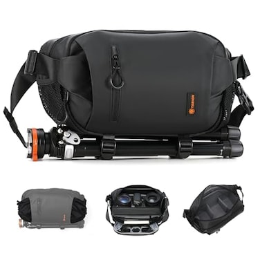 TARION Urban Camera Sling Bag Waterproof 55L Crossbody Bag with Expandable WetDry Separation Pocket Tripod Strap XProber