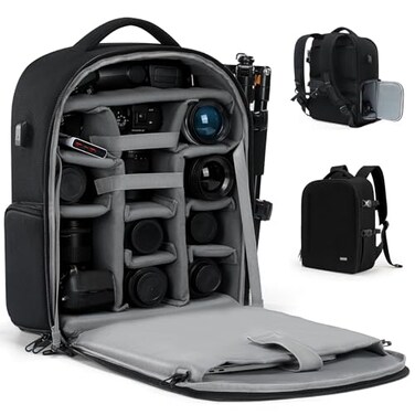 CADeN Camera Backpack Extra Large DSLR Camera Bag with 17 Laptop Compartment Waterproof Rain Cover Professional Travel Hiking Camera Backpack Bag