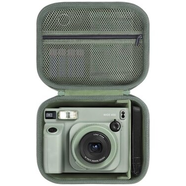 Lebakort Storage Case Compatible with Fujifilm INSTAX Wide 400 Wide 300 Instant Camera Sage Green Case