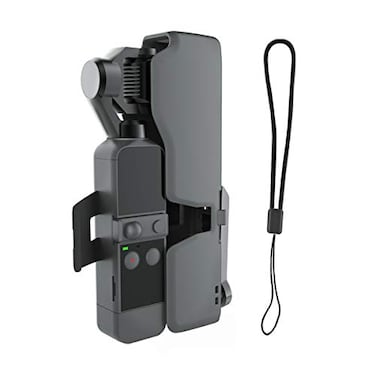 RCGEEK Protect Case Compatible with DJI Osmo Pocket 2 with Extra Spare TF Card Slot Portable Hard OSMO Pocket 2 Carrying Case Storage Box with Lanyard Plastic Holder Storage Protector Cover