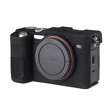 STSEETOP Camera Case for Sony A7C Alpha 7C Protective Silicone DSLR Skin Cover Detachable Cage Shockproof Dustproof Black