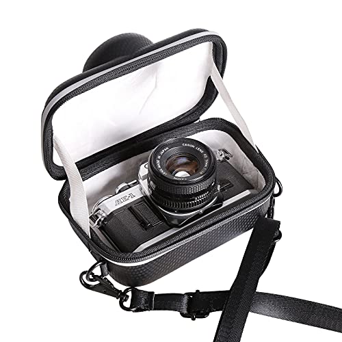 إم تشوي Mchoi Hard Carrying Case With Canon AE1 Film Camera