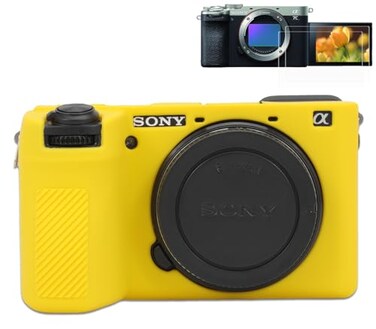 Pocoukate Case for Sony Alpha 6700 Camera Soft Silicone Protective Cover Skin with A6700 Screen Protector Accessories for Sony Alpha 6700 Camera Silicone Case Yellow