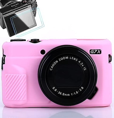 Pocoukate Camera Body Case for Canon G7X G7X Mark IIMark III Silicone Case Cover with Optical 9H Hardness 03mm UltraThin DSLR Camera Screen Protector