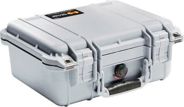 Pelican 1400 Case With Foam Silver