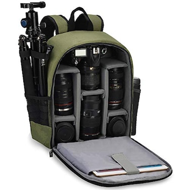 CADeN Camera Backpack Bag Professional for DSLRSLR Mirrorless Camera Waterproof Camera Case Compatible for Sony Canon Nikon Camera and Lens Tripod Accessories Green
