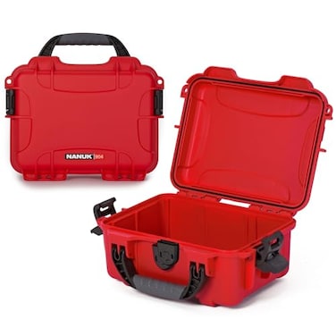 NANUK 904 Empty Hard Case IP67 Waterproof Protective HardShell Case ImpactResistant Dustproof Storage Case Perfect for Travel 102 x 79 x 45 Made in Canada Red