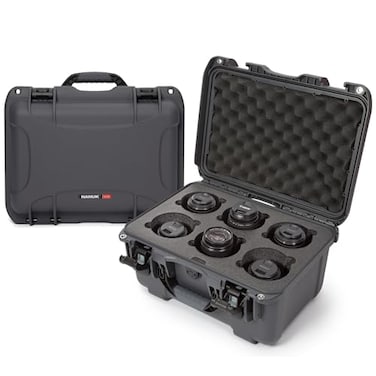 NANUK 918 Waterproof Camera Lens Case with Custom Foam Insert for 6 Lenses Camera Lens Storage IP67 Waterproof Crushproof Made in Canada 169 x 129 x 93 Graphite