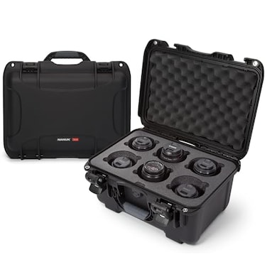 NANUK 918 Waterproof Camera Lens Case with Custom Foam Insert for 6 Lenses Camera Lens Storage IP67 Waterproof Crushproof Made in Canada 169 x 129 x 93 Black