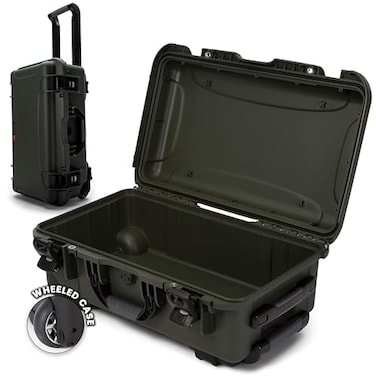 NANUK 935 Hard Case Waterproof Equipment Case with Wheels 22 x 14 x 9 Dustproof and Impact Resistant Airline CarryOn Approved Olive