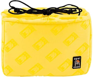 Ape Case Cubeze ACQB 37 Flexible Padded Storage Bag Removable Adjustable Padded Inserts Drawstring Closure HiVis Yellow Interior Exterior Pockets for Accessories Yellow