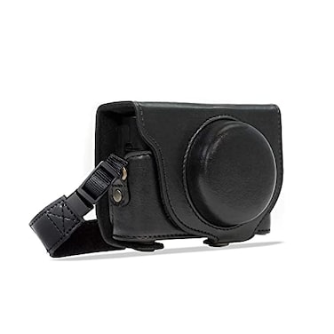 MegaGear MG283 Ever Ready Leather Camera Case compatible with Sony Cybershot DSCRX100 VI DSCRX100 V DSCRX100 IV DSCRX100 III Black