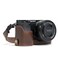 MegaGear MG961 Sony Alpha A6300 A6000 Ever Ready Leather Camera Half Case and Strap with Battery Access Dark Brown