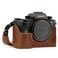 MegaGear MG1244 Sony Alpha A7RIII A9 A7III Ever Ready Genuine Leather Camera Half Case and Strap Brown
