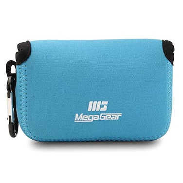 MegaGear Panasonic Lumix DCZS200 TZ200 Leica CLux Ultra Light Neoprene Camera Case with Carabiner Blue