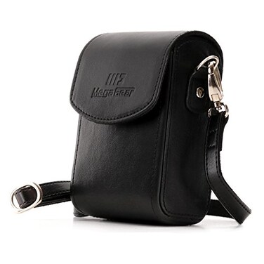 MegaGear Canon PowerShot SX740 HS SX730 HS Leather Camera Case with Strap Black