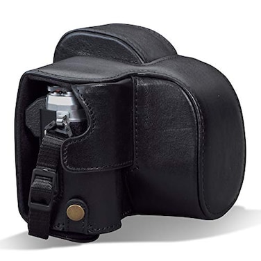 MegaGear MG1932 Ever Ready Genuine Leather Camera Case Compatible with Olympus OMD EM10 Mark IV Black