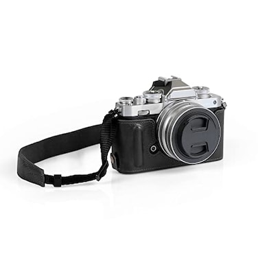 MegaGear MG2016 Ever Ready Genuine Leather Camera Half Case Compatible with Nikon Z fc Black