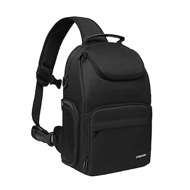 MOSISO Camera Sling Bag DSLRSLRMirrorless Camera Case Crossbody Photography Backpack with Tripod HolderRemovable Modular InsertsPU Handle Compatible with CanonNikonSony Black