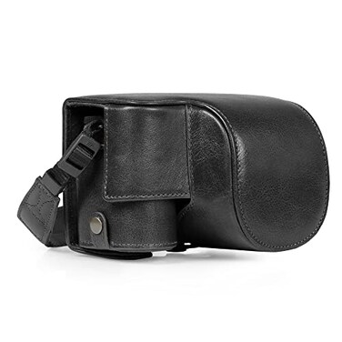 MegaGear Ever Ready Genuine Leather Camera Case Compatible with Nikon Z30 1650mmBlack