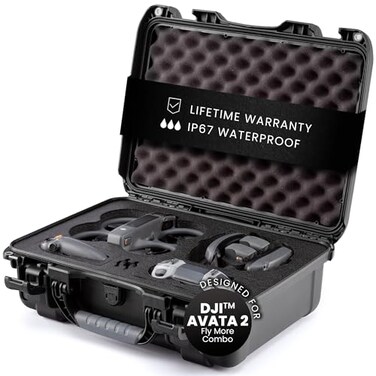 NANUK 925 Waterproof Hard Case with Foam Insert for DJI Avata 2 Fly More Combo Black