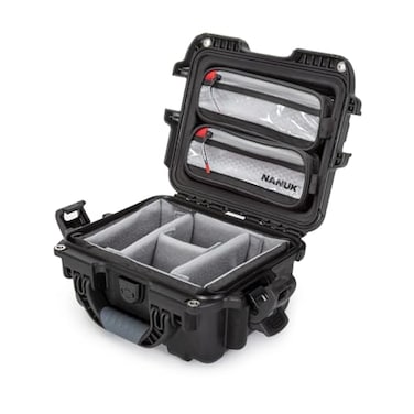 NANUK 905 Pro Waterproof Hard Case with 2Pocket Lid Organizer and Padded Divider Black