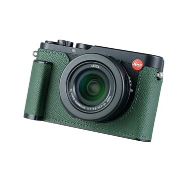 SIUTATDSH Camera Half Case for Leica DLUX 8 Vintage Metal Genuine Leather Instant Camera Protective Cases Stylish Portable Shockproof Green D