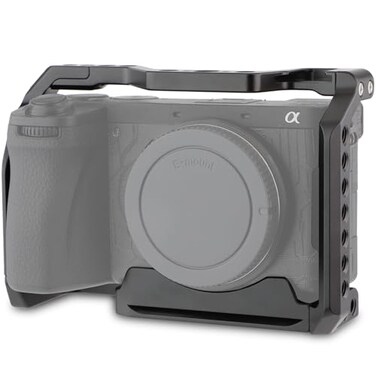 Leftfoto A6700 Camera Cage with Arca Base Builtin Quick Release Plate for Sony a6700 Durable Protective Frame Rig with ARRI Threads for ArcaType Mounting