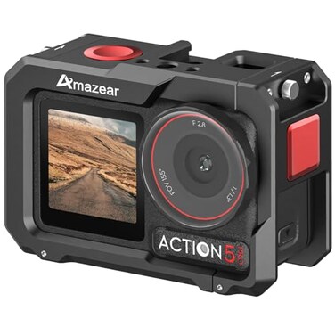 AMAZEAR Metal Cage for DJI Osmo Action 5 ProDJI Action345 Pro Premium Accessories Multifunction Protective Frame Case Aluminum Housing Camera Expansion Protector Black