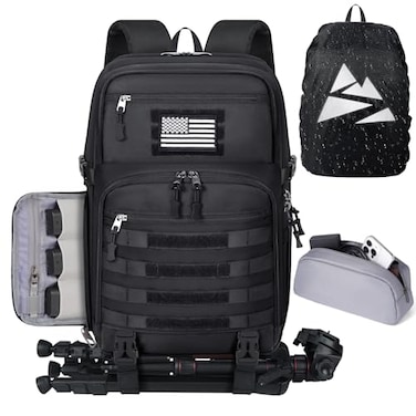 SDYSM Camera Backpack Bag Professional for DSLRSLR Mirrorless Camera Waterproof 156 inch Tactical Camera Bags for Photographers with Rain Cover Tripod Holder Small Bag Photography Backpack Case
