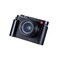 SIUTATDSH Camera Half Case for Leica Q3 Vintage Metal Genuine Leather Camera Protective Cases Stylish Portable Shockproof BlackD