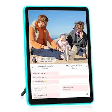 ApoloSign 10 Neon Light Digital Picture Frame Desk Digital Calendar Autosynced Schedule via Frameo App 2K IPS Touchscreen AI ColorChanging LED Share PhotoVideo Instantly Gift for Parents