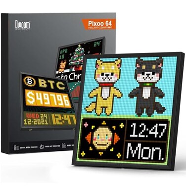 Divoom Pixoo64 WiFi Pixel Cloud Digital Frame with APP Control64 X 64 LED Panel Display Frame for Gaming Room DecorationSocial Media Fans Counter