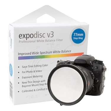 ExpoDisc v3 Professional White Balance Filter 77mm Save Time Editing with a Quick and Easy White Balance