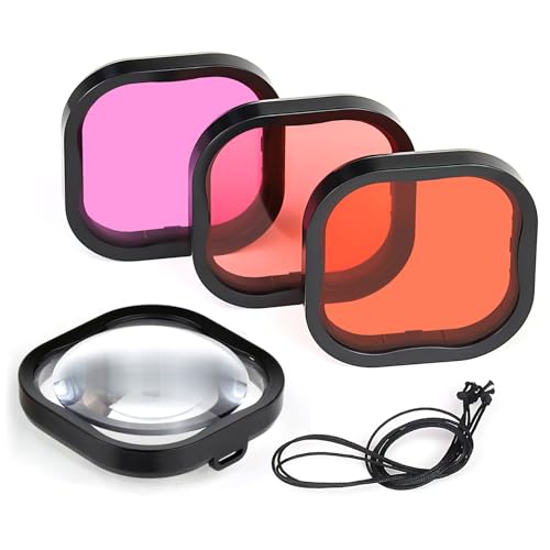gepuly Gepuly 4 Pack Underwater Filters For Gopro Hero 13 12 11 10 9 8