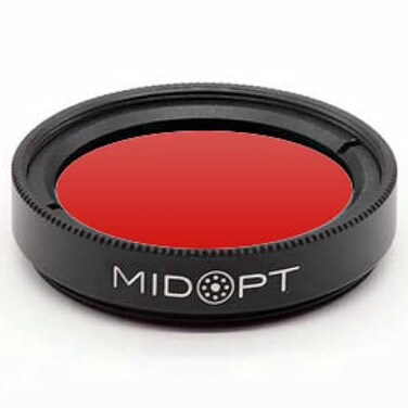 MidOpt Light Red Bandpass Filter for Machine Vision BP Series Broad Bandwidth Range 615645nm BP635255 Fits M255 Lens Filter Thread