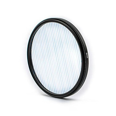 KOGJAERS Prism Lens Filter 82mm Starlight Glare Filter Anamorphic Lens Flare Effect Filter Film PropsBlue Linear Flares