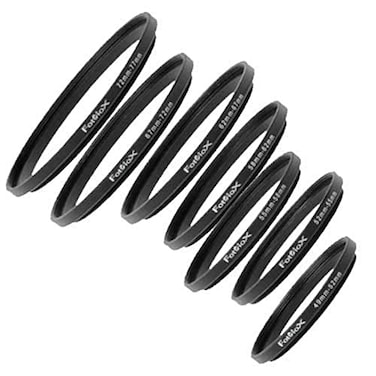 Fotodiox 7 Step Up Ring Filter Adapter Set Anodized Aluminum 4952mm 5255mm 5558mm 5862mm 6267mm 6772mm 7277mm
