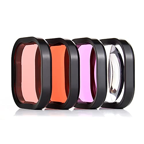 يولسيم Yallsame 4pack Dive Filter For Gopro HERO13 Protective Housing Fit For Hero 13 12 11 10 9