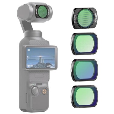 NEEWER Magnetic Effect Filter Set Compatible with DJI Osmo Pocket 3 Pocket 4 Xtra Muse 4 Pack 8x Star Blue Anamorphic Black Diffusion 14 LPR Filter Accessories Kit