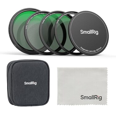 SmallRig 5in1 Magnetic 67mm Lens Filter Kit VND CPL Black Mist 14 Threaded Adapter Ring Magnetic Lens Cover Storage Bag Cleaning Cloth Magnetic Filter Set for Phone Camera Lens 4726