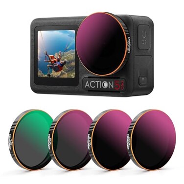MINGVEN Action 5 Pro ND Filter Set CPL ND Filters Set for DJI Osmo Action 5 Action 4 Action 3 4 Pack CPL ND8 ND16 ND32