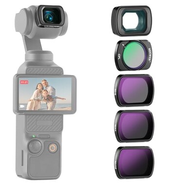 NEEWER ND Filter Set with 075x Wide Angle Lens 108 FOV ND16 ND64 ND256 CPL Circular Polarizer Filter Compatible with DJI Osmo Pocket 3 Pocket 4 Xtra Muse Accessories FLB08
