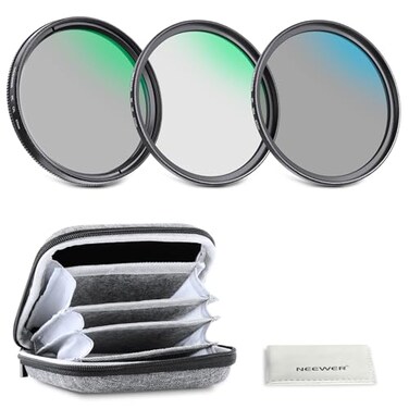 NEEWER 67mm UVCPLND Lens Filter Kit with Hard Shell Storage Case Multicoated Optical Glass Aluminum Alloy Frame UV Circular Polarizer CPL Neutral Density ND4 Filter for 67mm Camera Lens