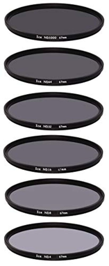 ICE-Desmond ICE 67mm 6 ND Filter Set Slim ND1000 ND64 ND32 ND16 ND8 ND4 Neutral Density 10 6 5 4 3 2 Stop Optical Glass 67