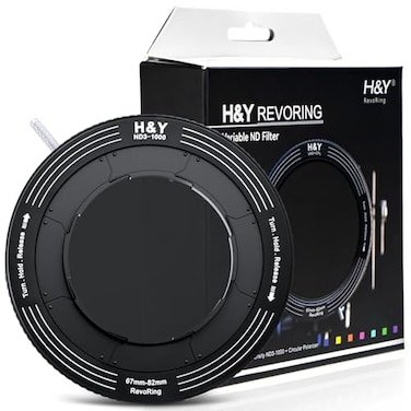 HY HY RevoRing ND Filter 2in1 Variable Neutral Density Filter and Adjustable Adapter Ring for 67mm 72mm 77mm 82mm Camera Lens ND3 to ND1000 1510 Stops VND Filter